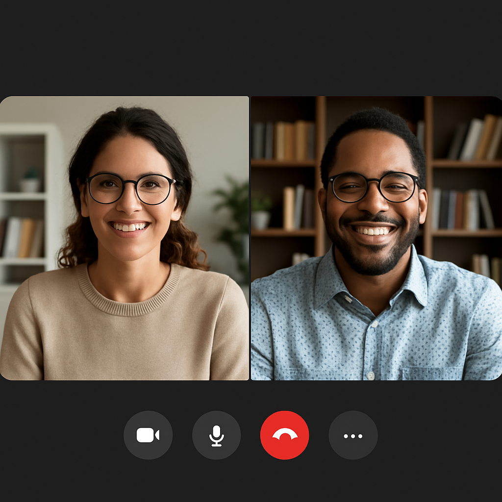 two people on a zoom or teams call